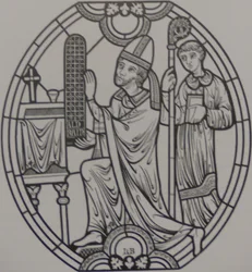 Stained Glass by Lucien Bégule Representing Renaud de Forez